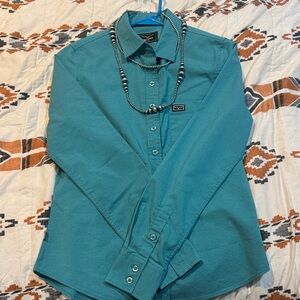 Small Womens Kimes Ranch Teal Rodeo Shirt New Without Tags